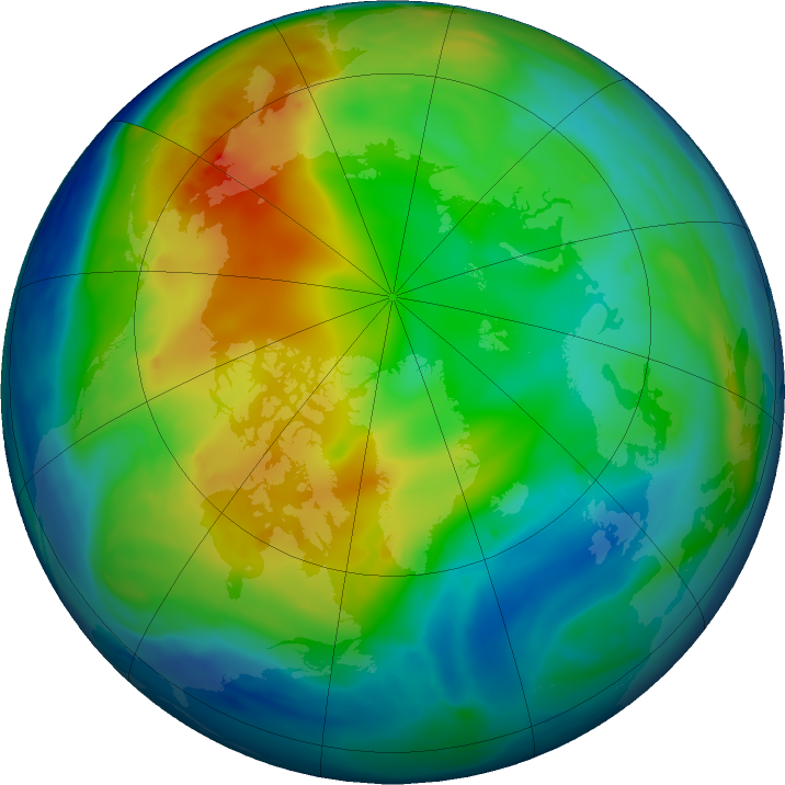 Arctic ozone map for 30 November 2016